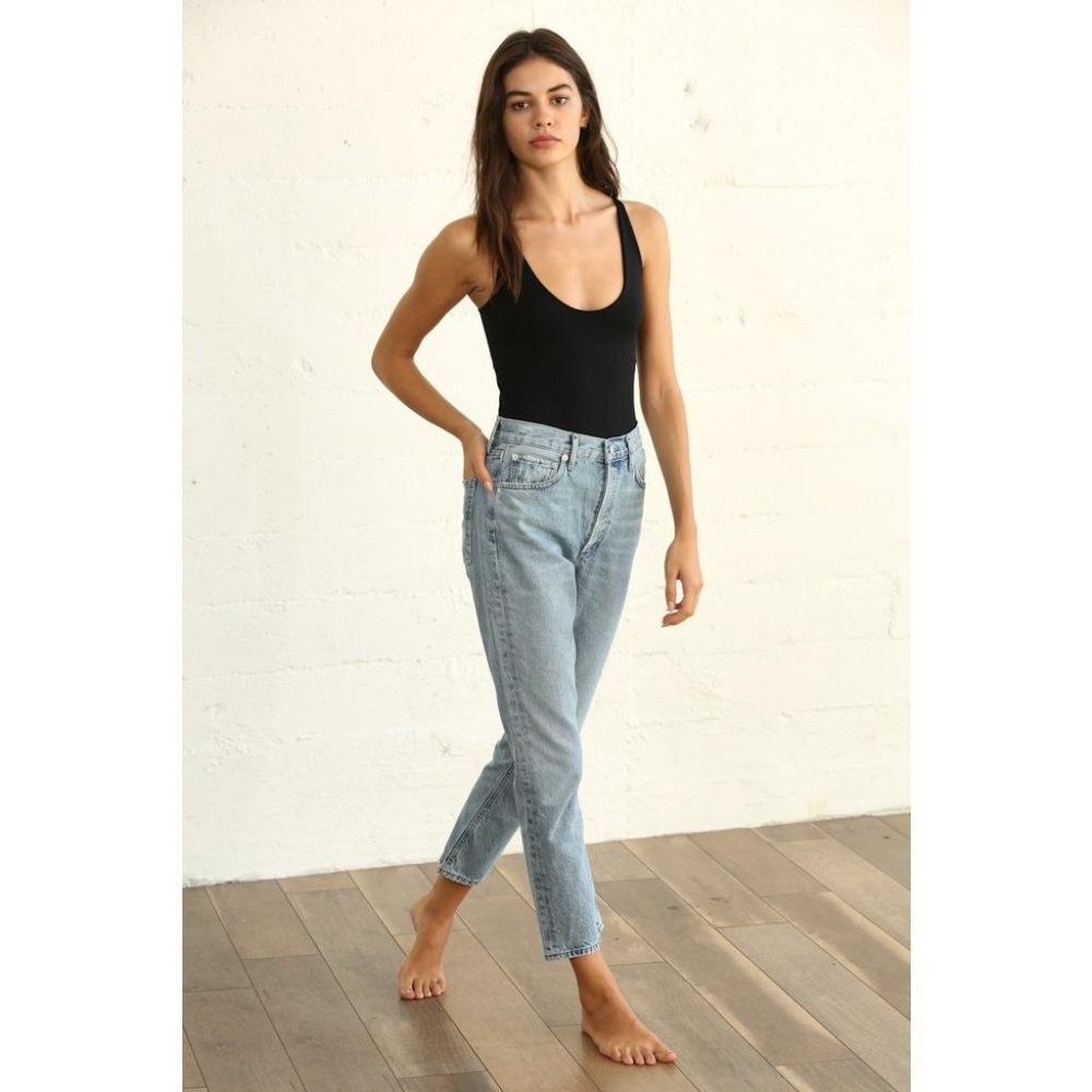 Black Seamless Ballet Tank with Shelf Bra